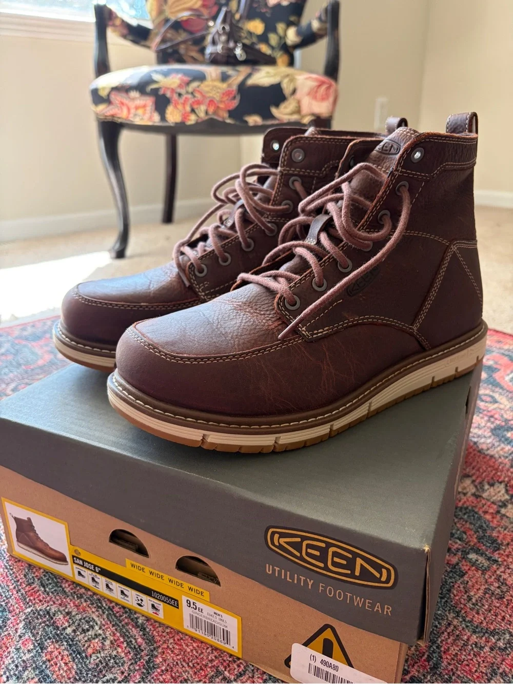 NWT KEEN Men’s Aluminum Toe San Jose 6” Brown Leather Boots